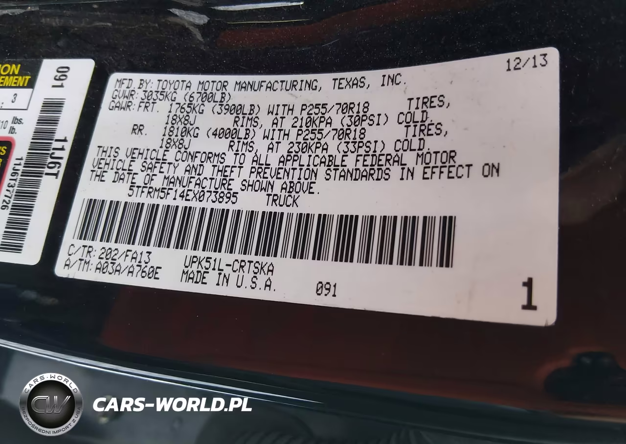 2014 Toyota Tundra Sr 4.6L V8 VIN:5TFRM5F14EX073895 - 9