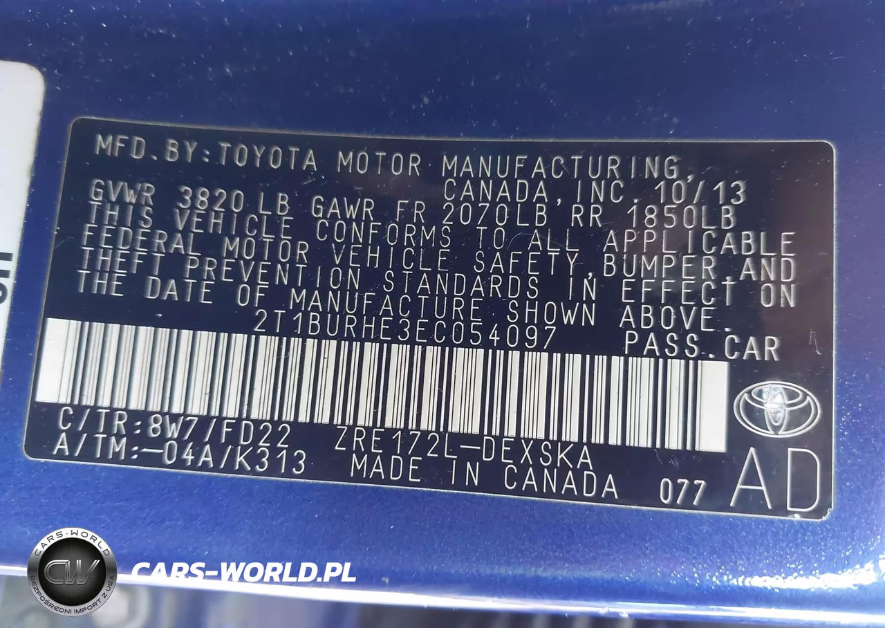 2014 Toyota Corolla S Plus VIN:2T1BURHE3EC054097 - 9