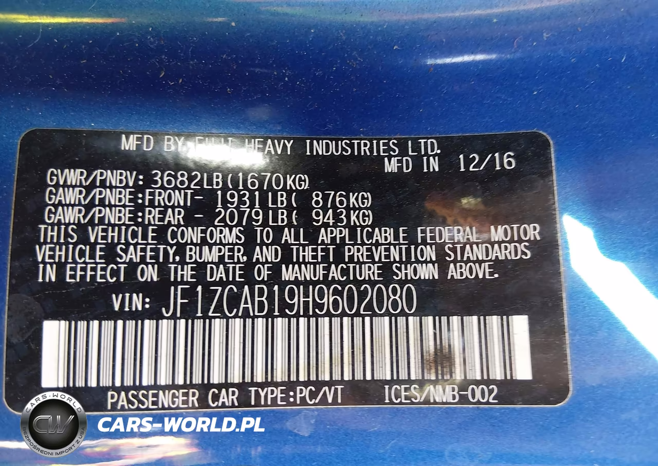 2017 Subaru Brz Premium VIN:JF1ZCAB19H9602080 - 9