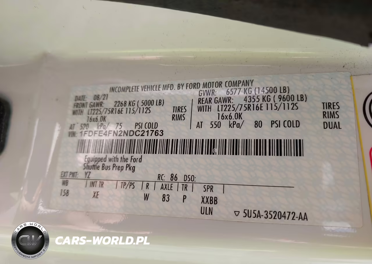 2022 Ford E-450 Cutaway VIN:1FDFE4FN2NDC21763 - 9