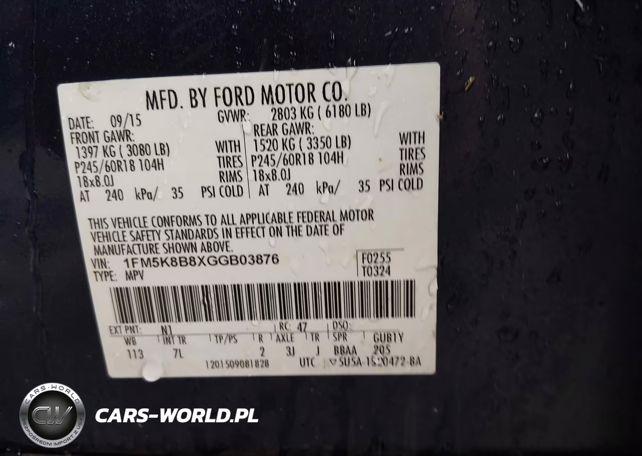 2016 Ford Explorer VIN:1FM5K8B8XGGB03876 - 9
