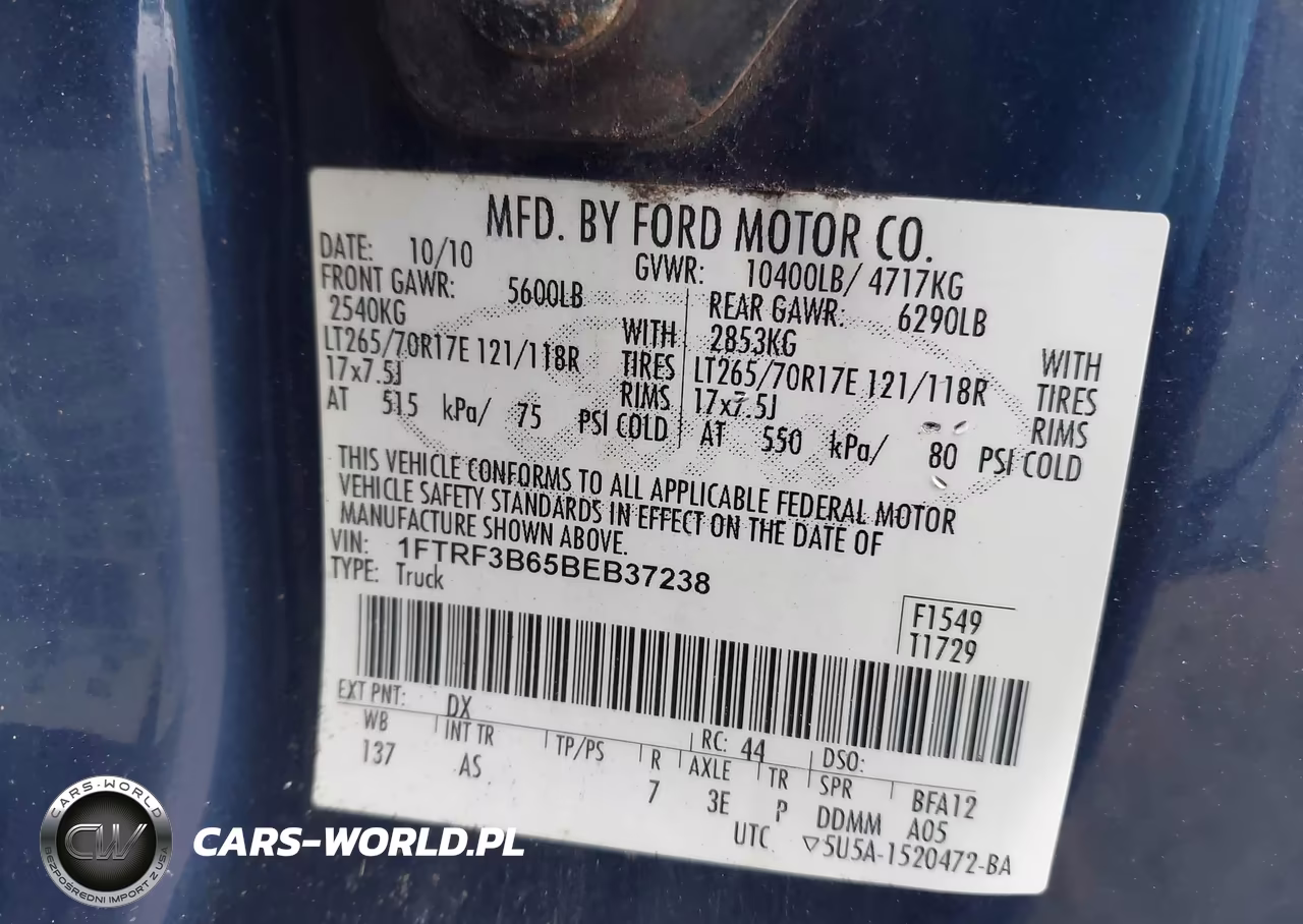 2011 Ford F-350 Xl VIN:1FTRF3B65BEB37238 - 8