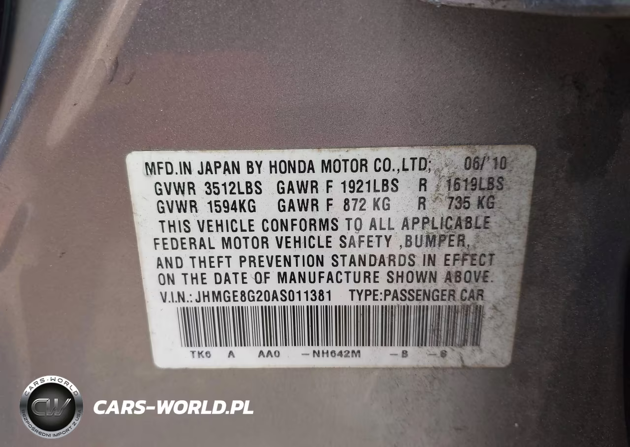 2010 Honda Fit VIN:JHMGE8G20AS011381 - 9