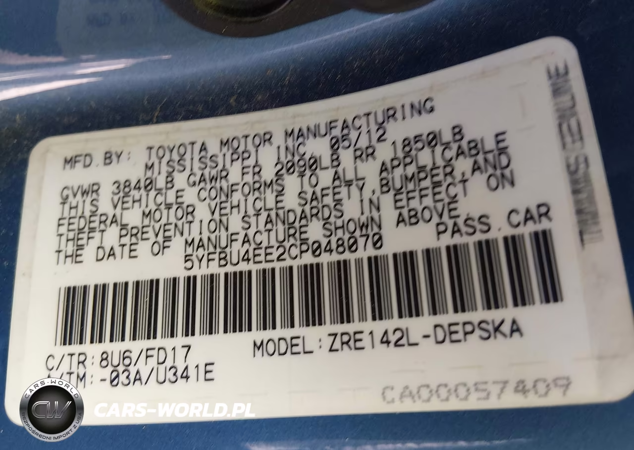 2012 Toyota Corolla S VIN:5YFBU4EE2CP048070 - 9