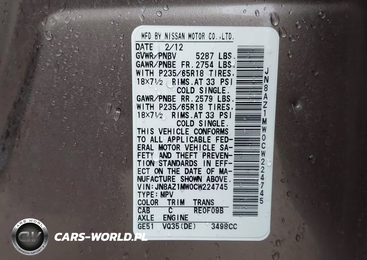 2012 Nissan Murano Sl VIN:JN8AZ1MW0CW224745 - 9