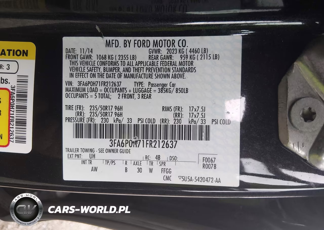 2015 Ford Fusion Se VIN:3FA6P0H71FR212637 - 9