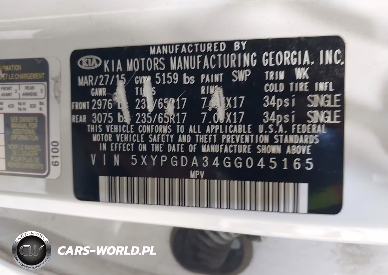 2016 Kia Sorento 2.4L Lx VIN:5XYPGDA34GG045165 - 9