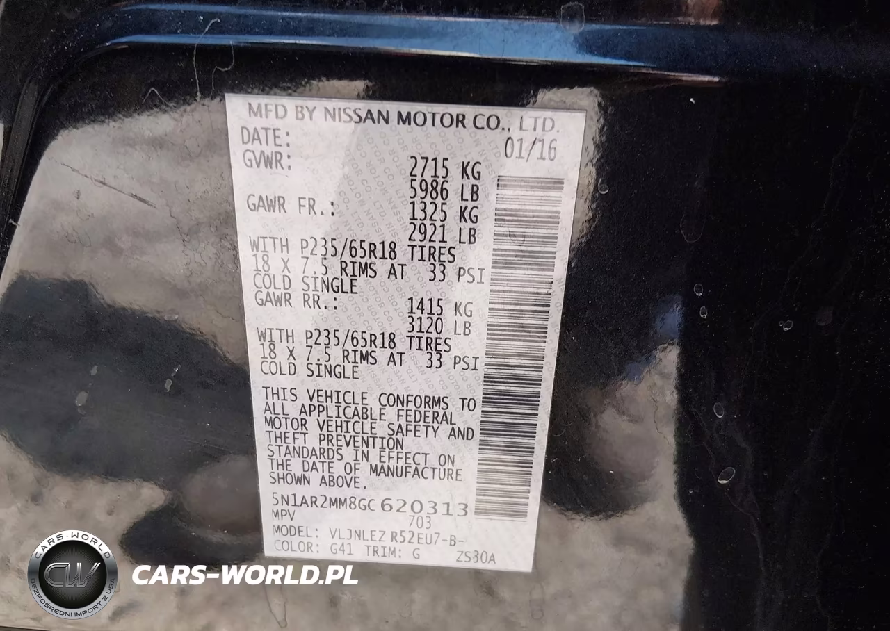 2016 Nissan Pathfinder Platinum-S-Sl-Sv VIN:5N1AR2MM8GC620313 - 9