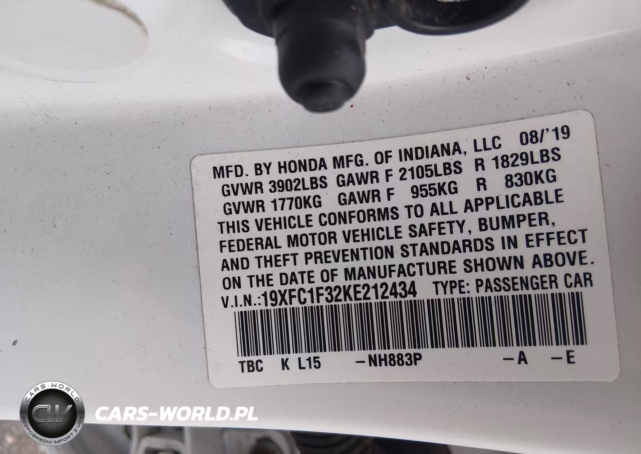 2019 Honda Civic Ex VIN:19XFC1F32KE212434 - 9