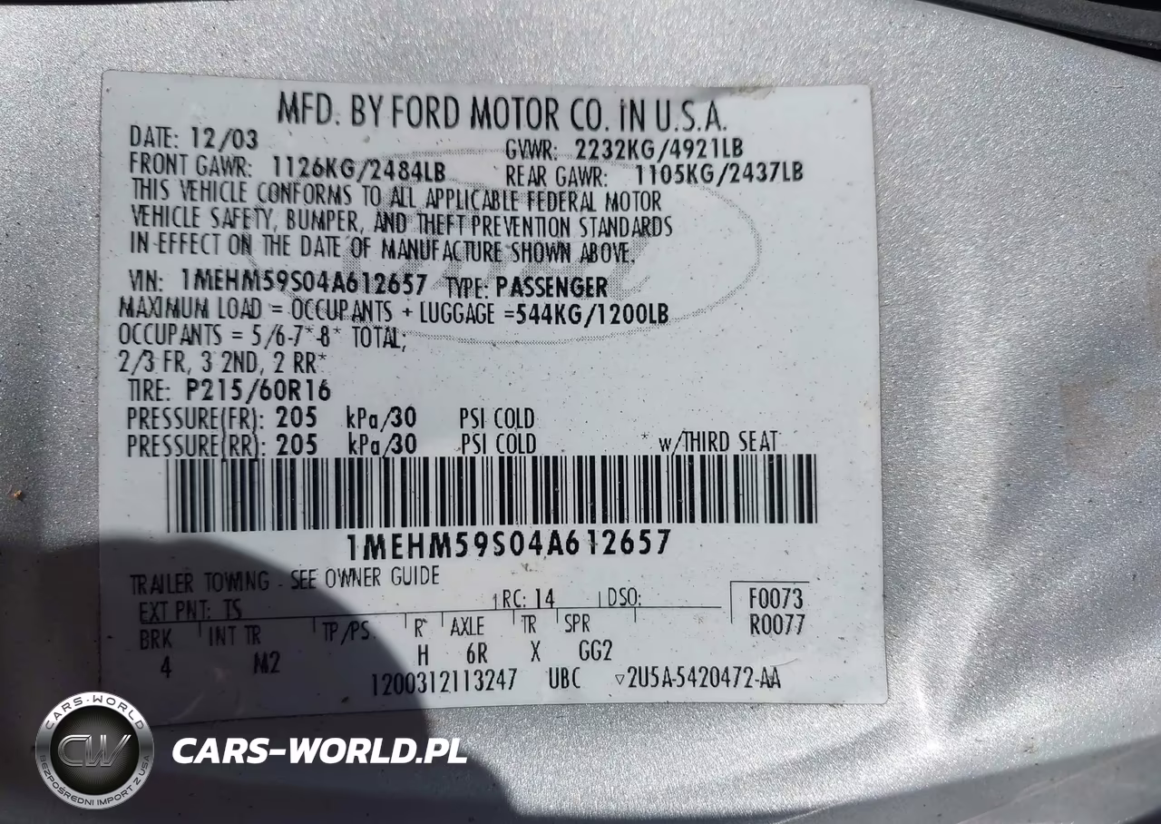 2004 Mercury Sable Ls Premium VIN:1MEHM59S04A612657 - 9