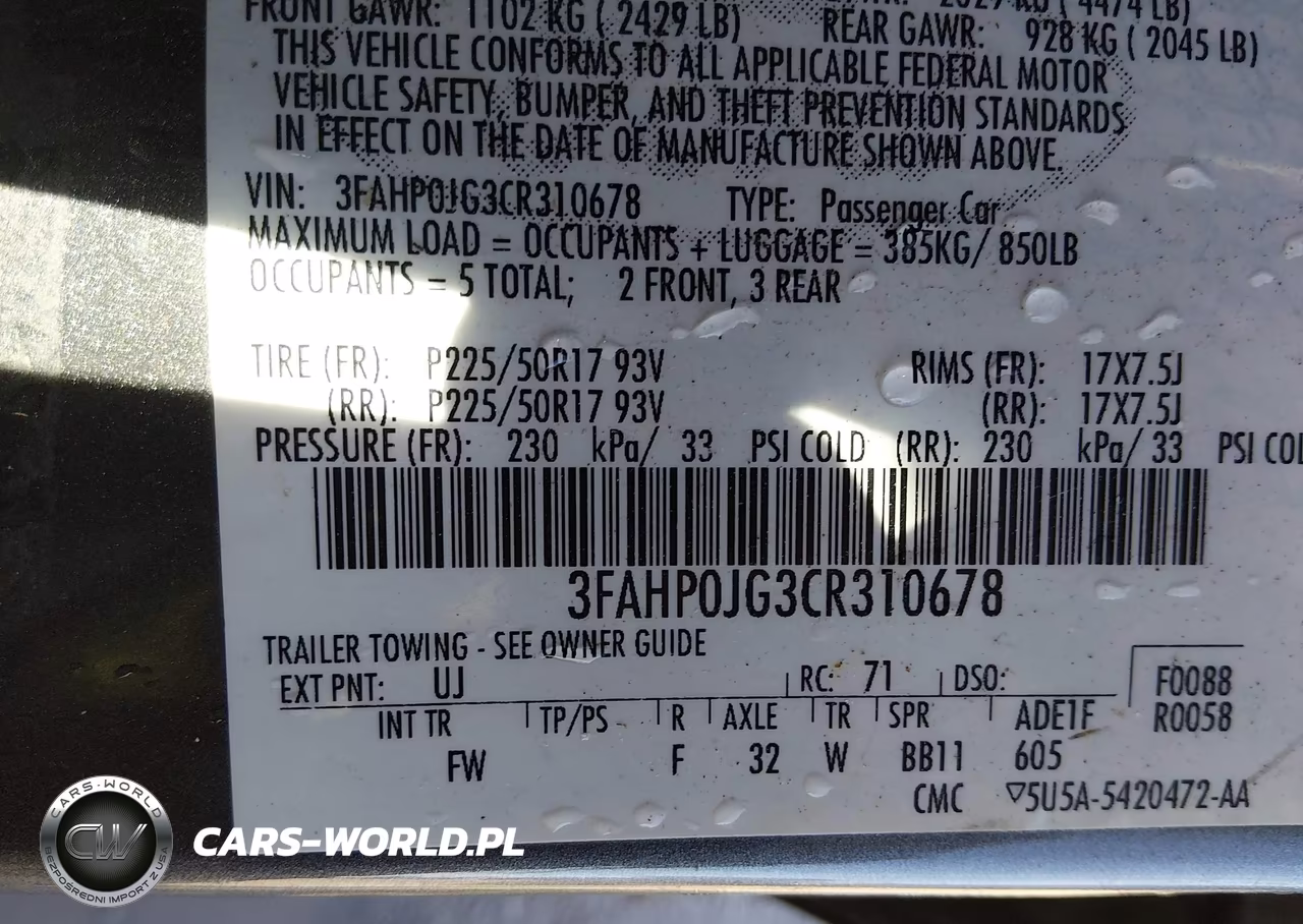 2012 Ford Fusion Sel VIN:3FAHP0JG3CR310678 - 9