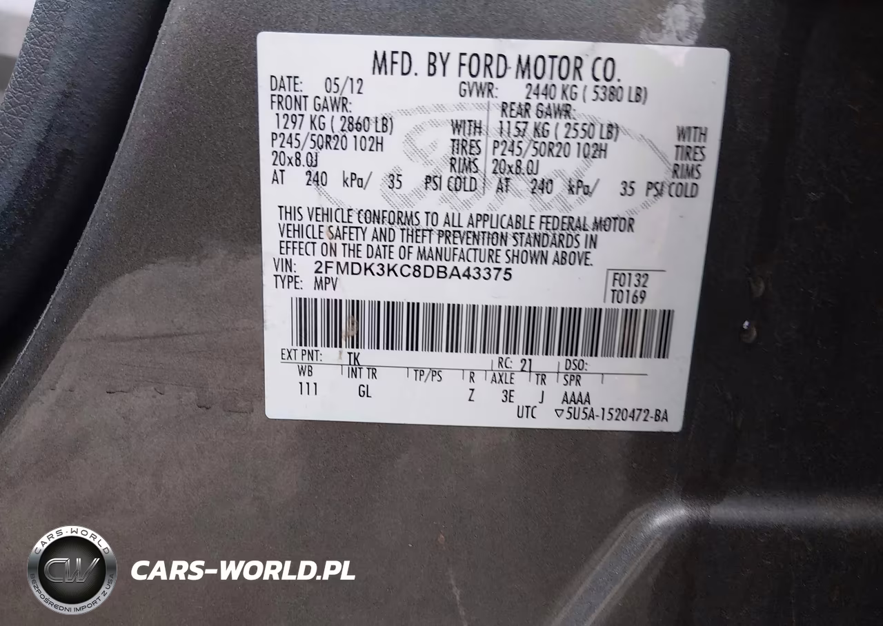 2013 Ford Edge Limited VIN:2FMDK3KC8DBA43375 - 9