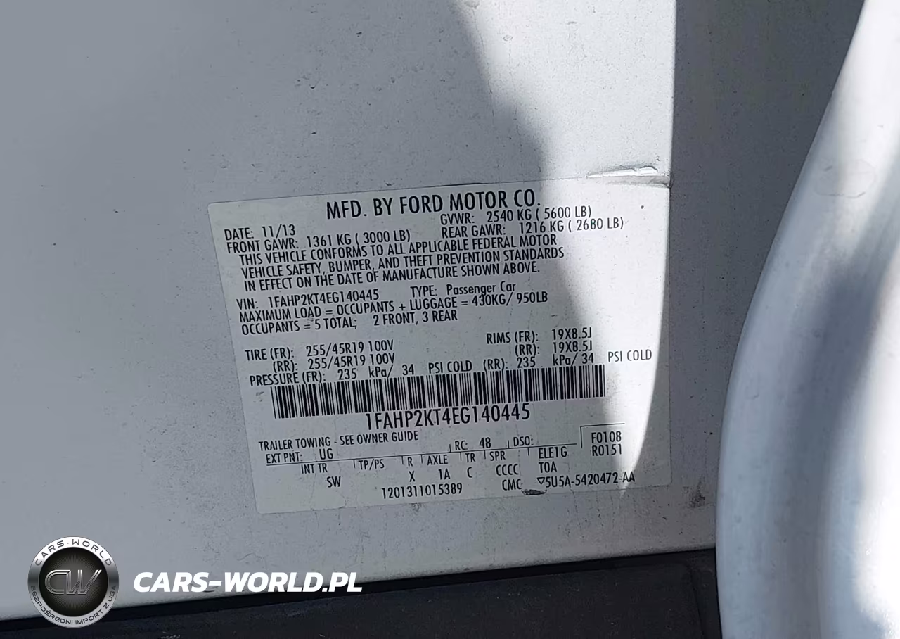 2014 Ford Taurus Sho VIN:1FAHP2KT4EG140445 - 9