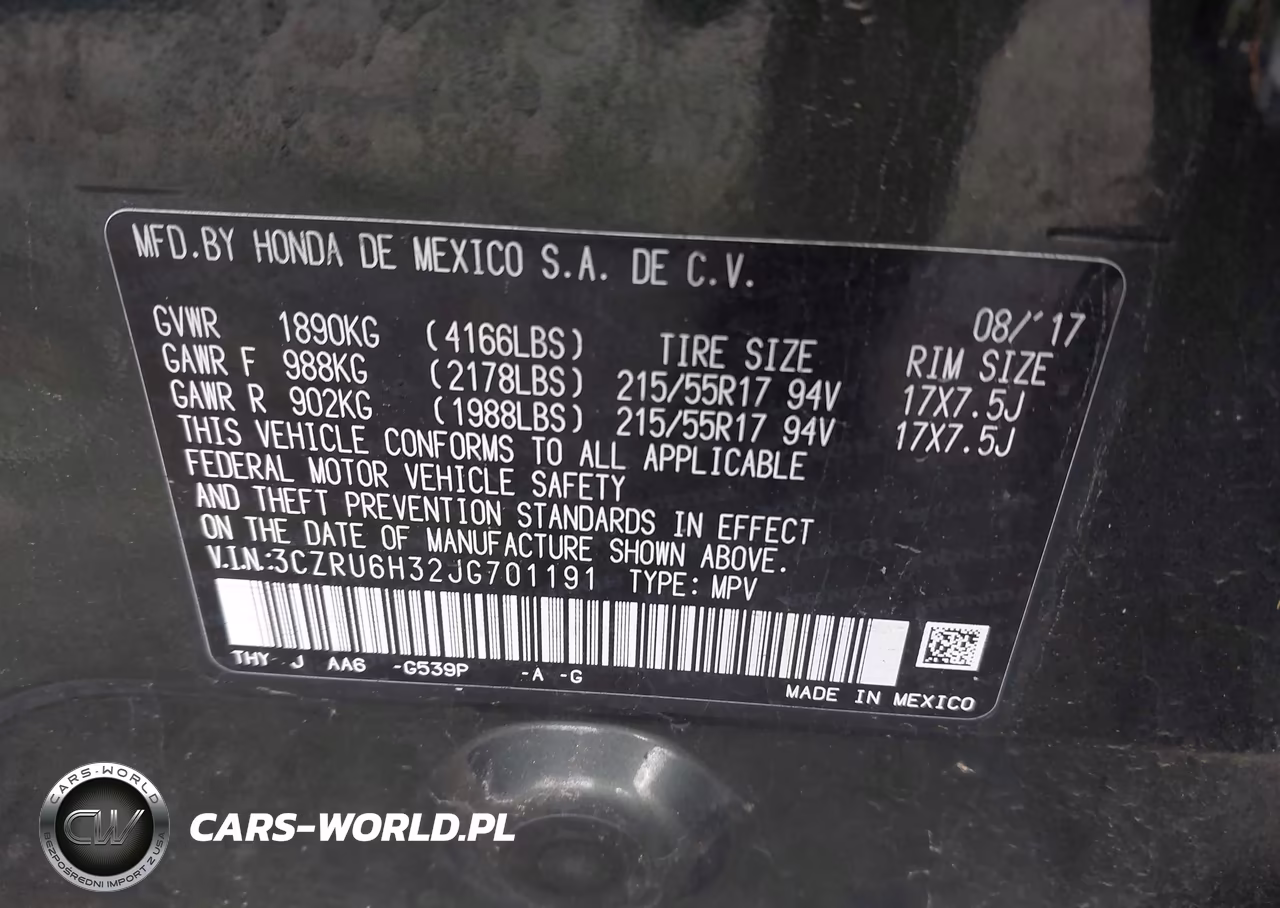 2018 Honda Hr-V Lx VIN:3CZRU6H32JG701191 - 9