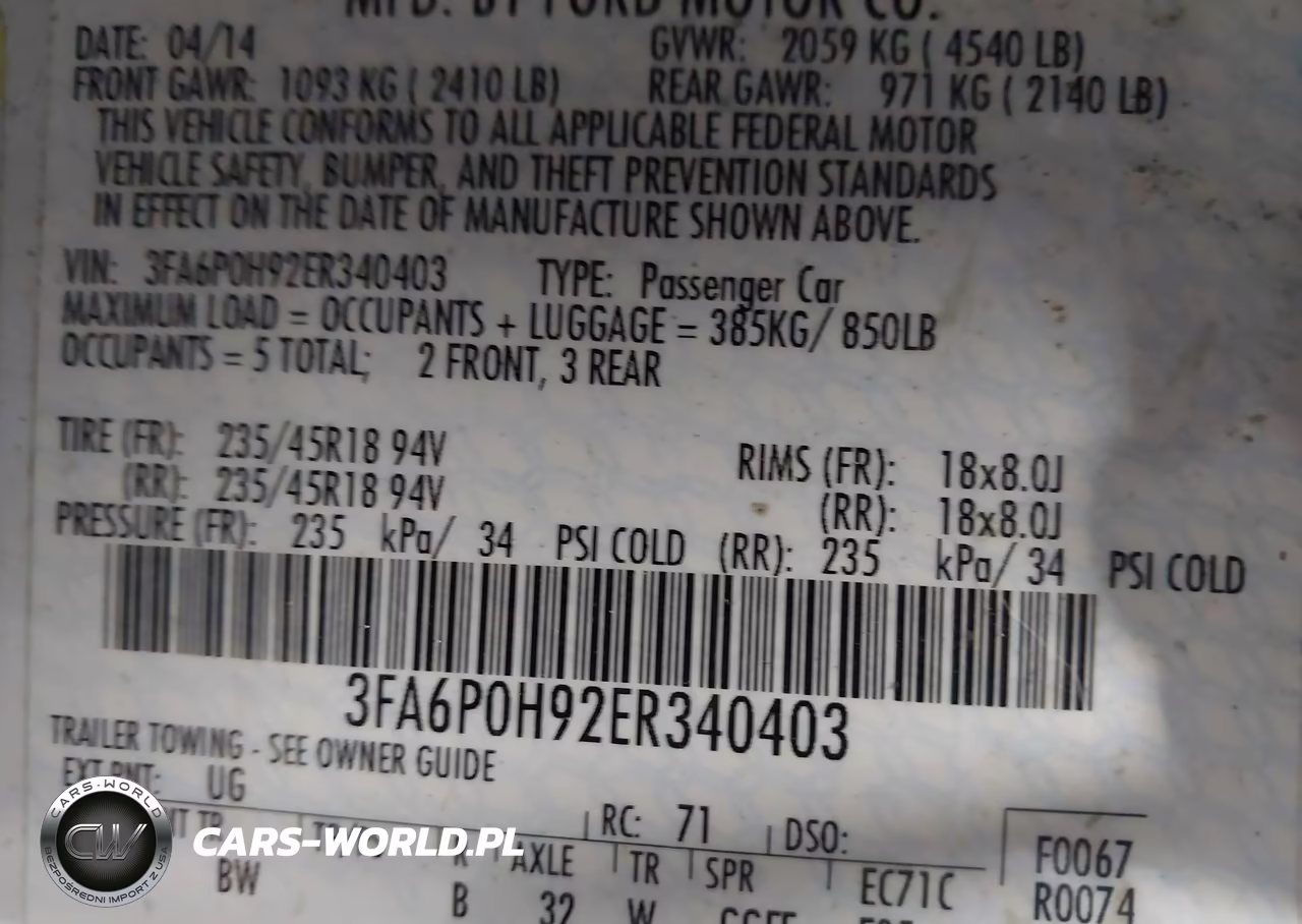 2014 Ford Fusion Se VIN:3FA6P0H92ER340403 - 9