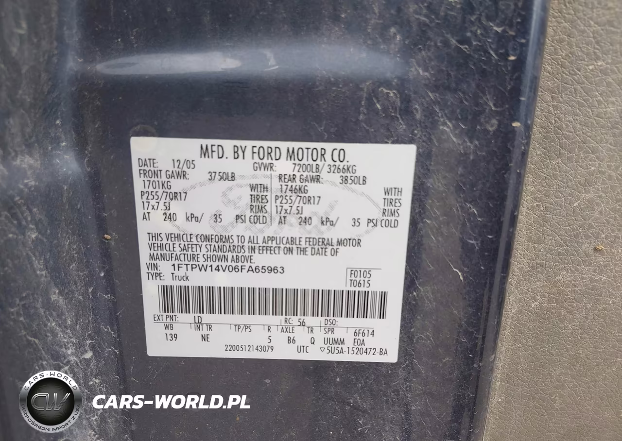 2006 Ford F-150 Fx4-Lariat-Xlt VIN:1FTPW14V06FA65963 - 9