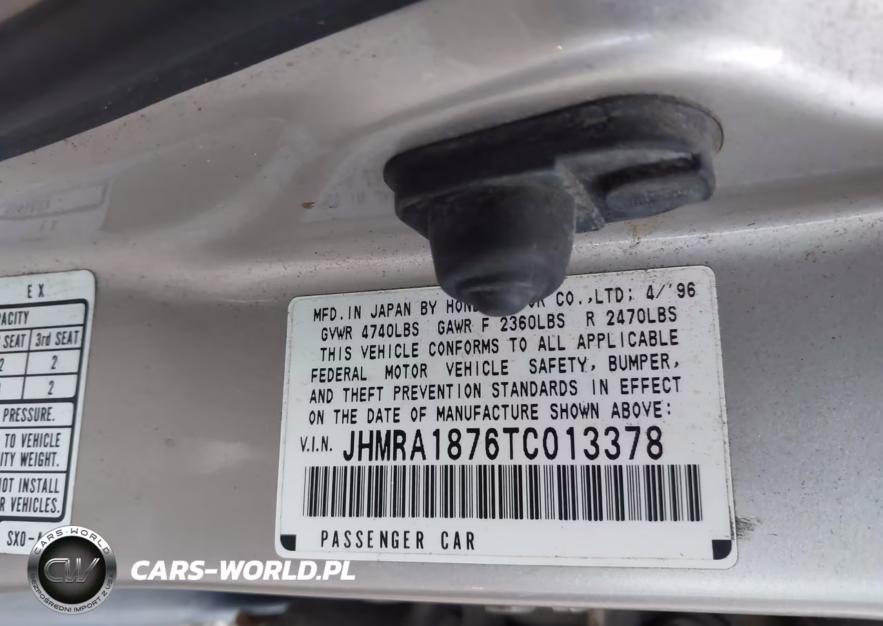 1996 Honda Odyssey Ex VIN:JHMRA1876TC013378 - 9