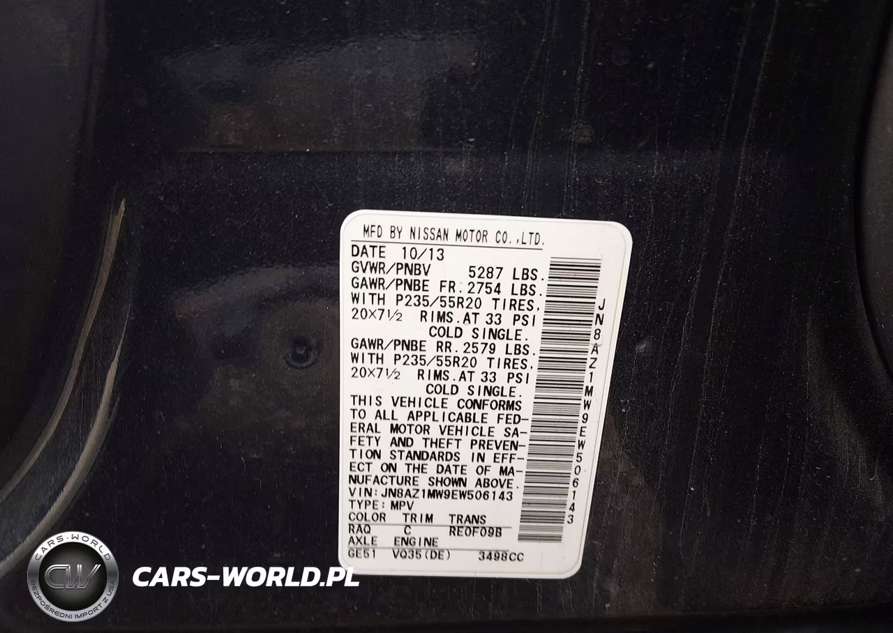 2014 Nissan Murano Le VIN:JN8AZ1MW9EW506143 - 9