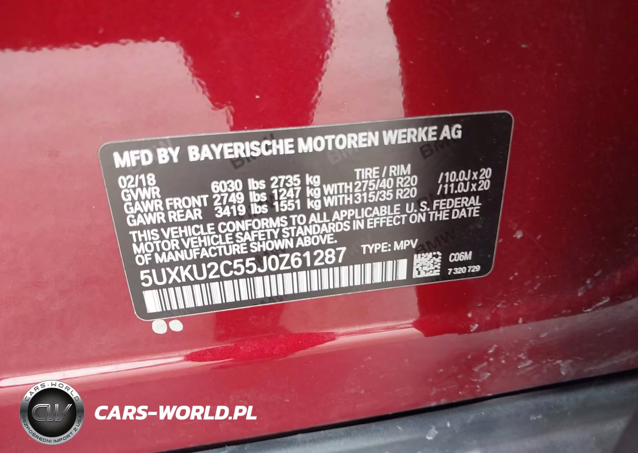 2018 BMW X6 xDrive35I VIN:5UXKU2C55J0Z61287 - 9