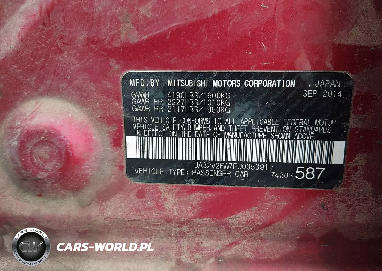 2015 Mitsubishi Lancer Se VIN:JA32V2FW7FU005391 - 9