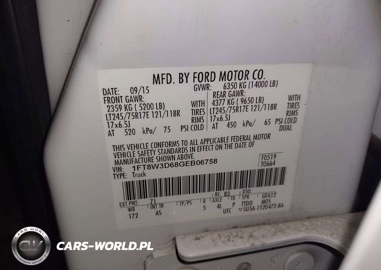 2016 Ford F-350 Xl VIN:1FT8W3D68GEB06758 - 9