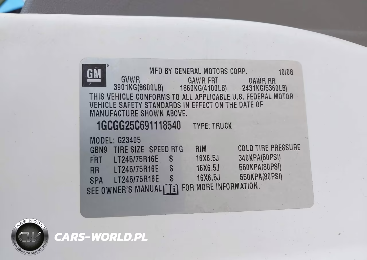 2009 Chevrolet Express 2500 Work Van VIN:1GCGG25C691118540 - 9