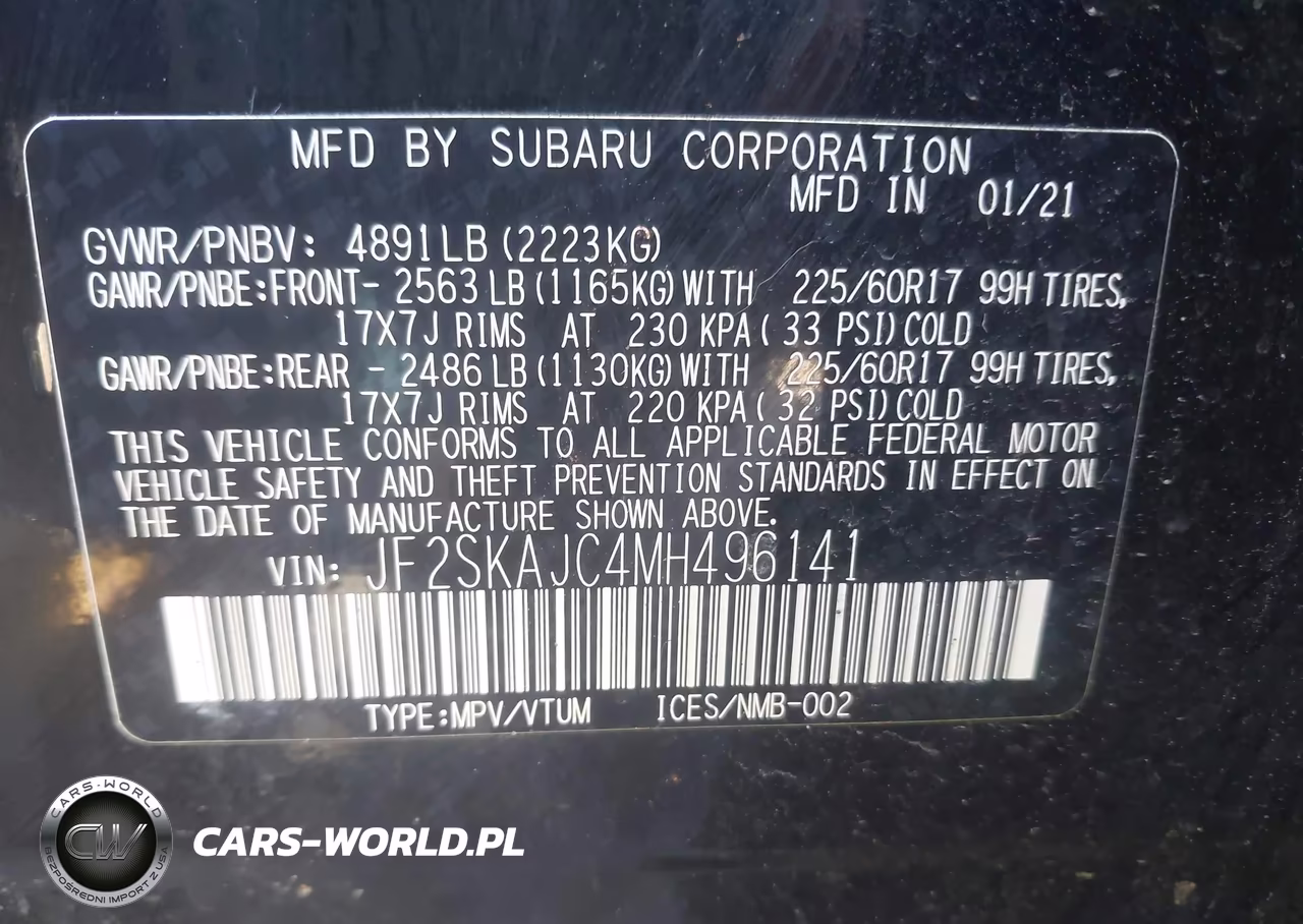 2021 Subaru Forester Premium VIN:JF2SKAJC4MH496141 - 9