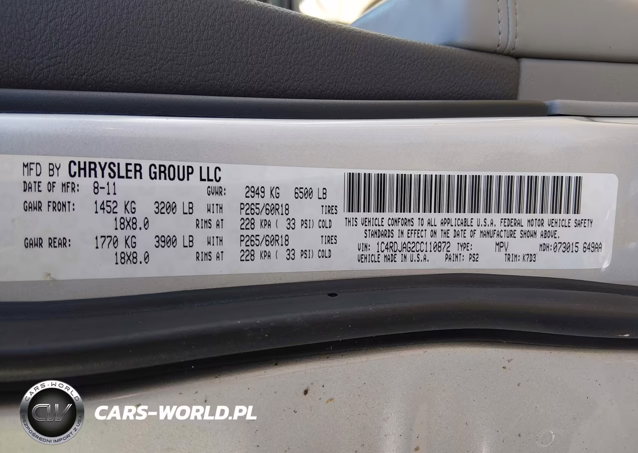 2012 Dodge Durango Sxt VIN:1C4RDJAG2CC110872 - 9