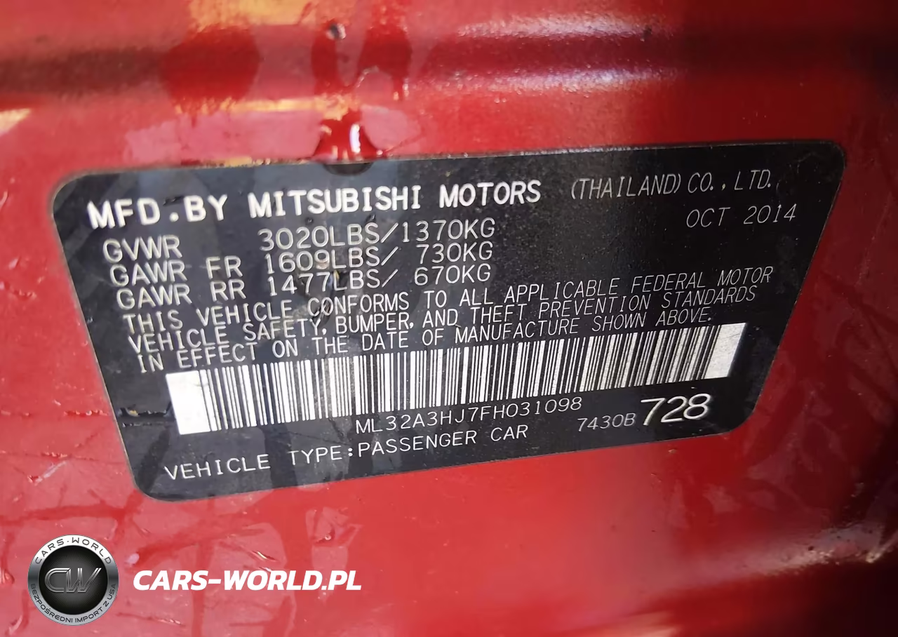 2015 Mitsubishi Mirage De-Rf VIN:ML32A3HJ7FH031098 - 9