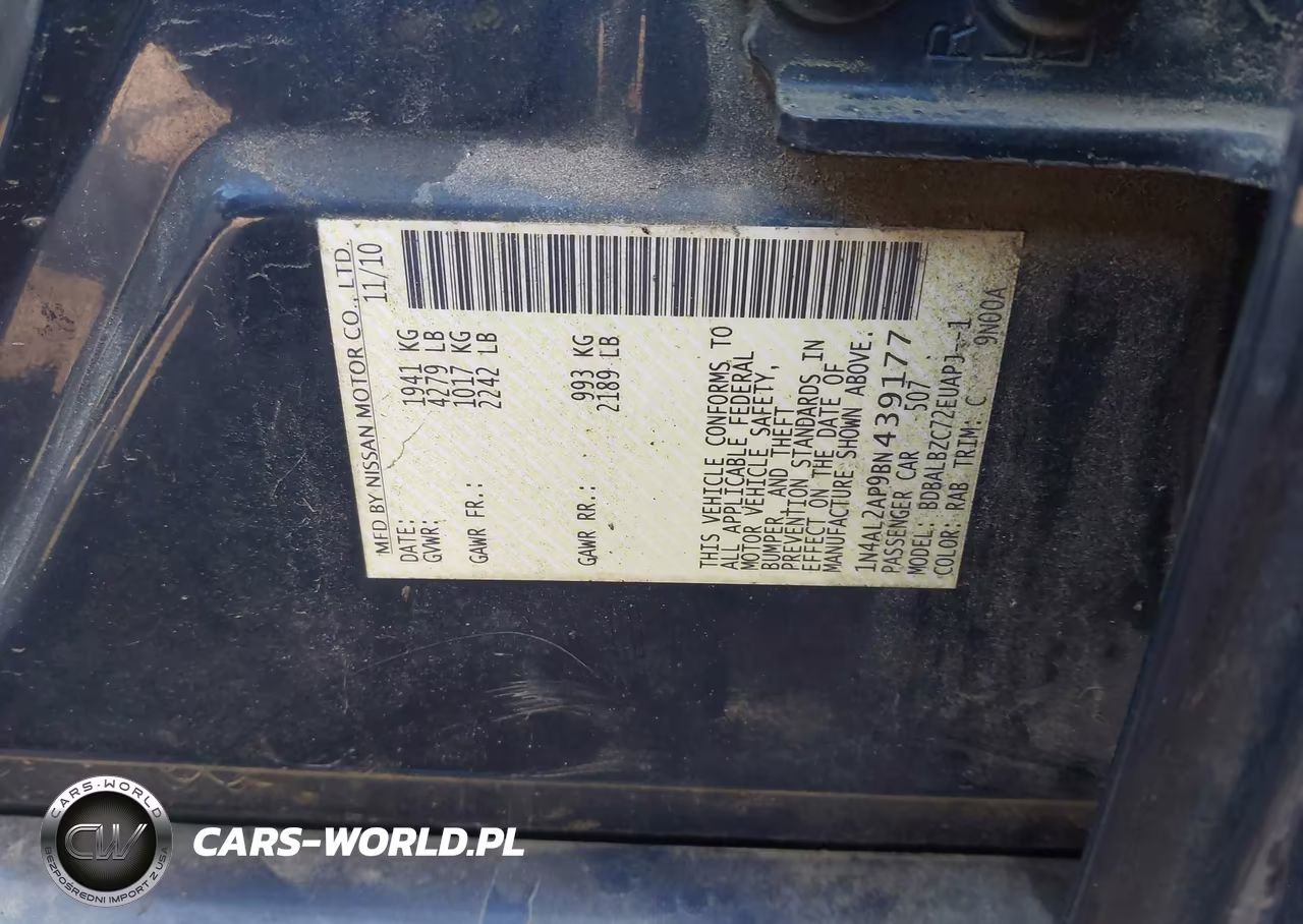 2011 Nissan Altima 2.5 S VIN:1N4AL2AP9BN439177 - 9