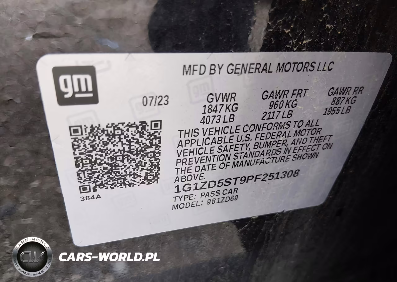 2023 Chevrolet Malibu Fwd 1Lt VIN:1G1ZD5ST9PF251308 - 9