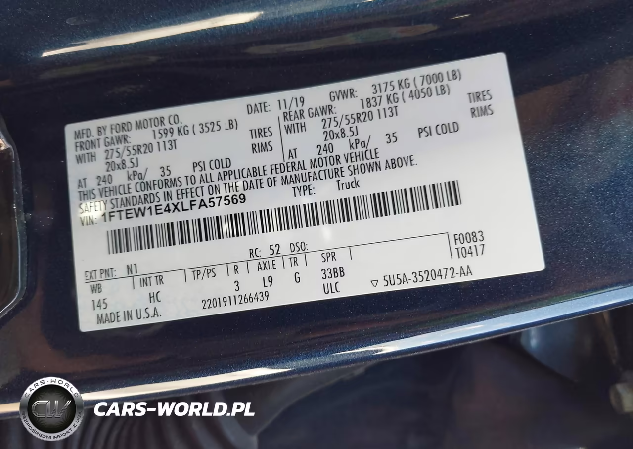 2020 Ford F-150 Lariat VIN:1FTEW1E4XLFA57569 - 9