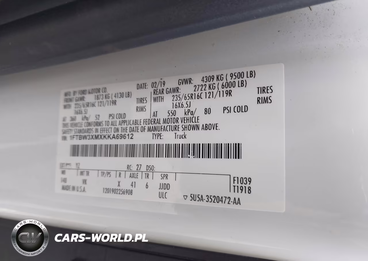 2019 Ford Transit-350 VIN:1FTBW3XMXKKA69612 - 9
