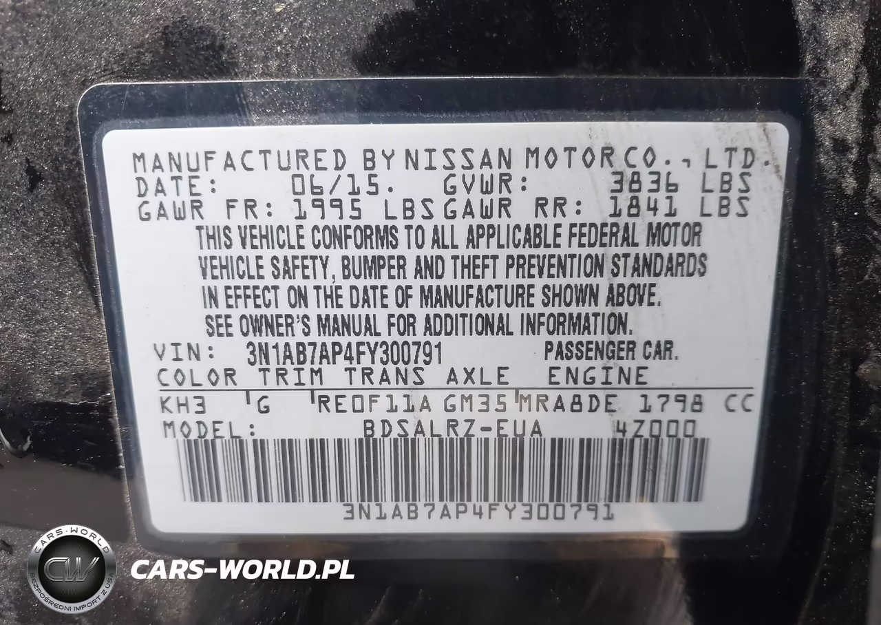 2015 Nissan Sentra Sr VIN:3N1AB7AP4FY300791 - 9