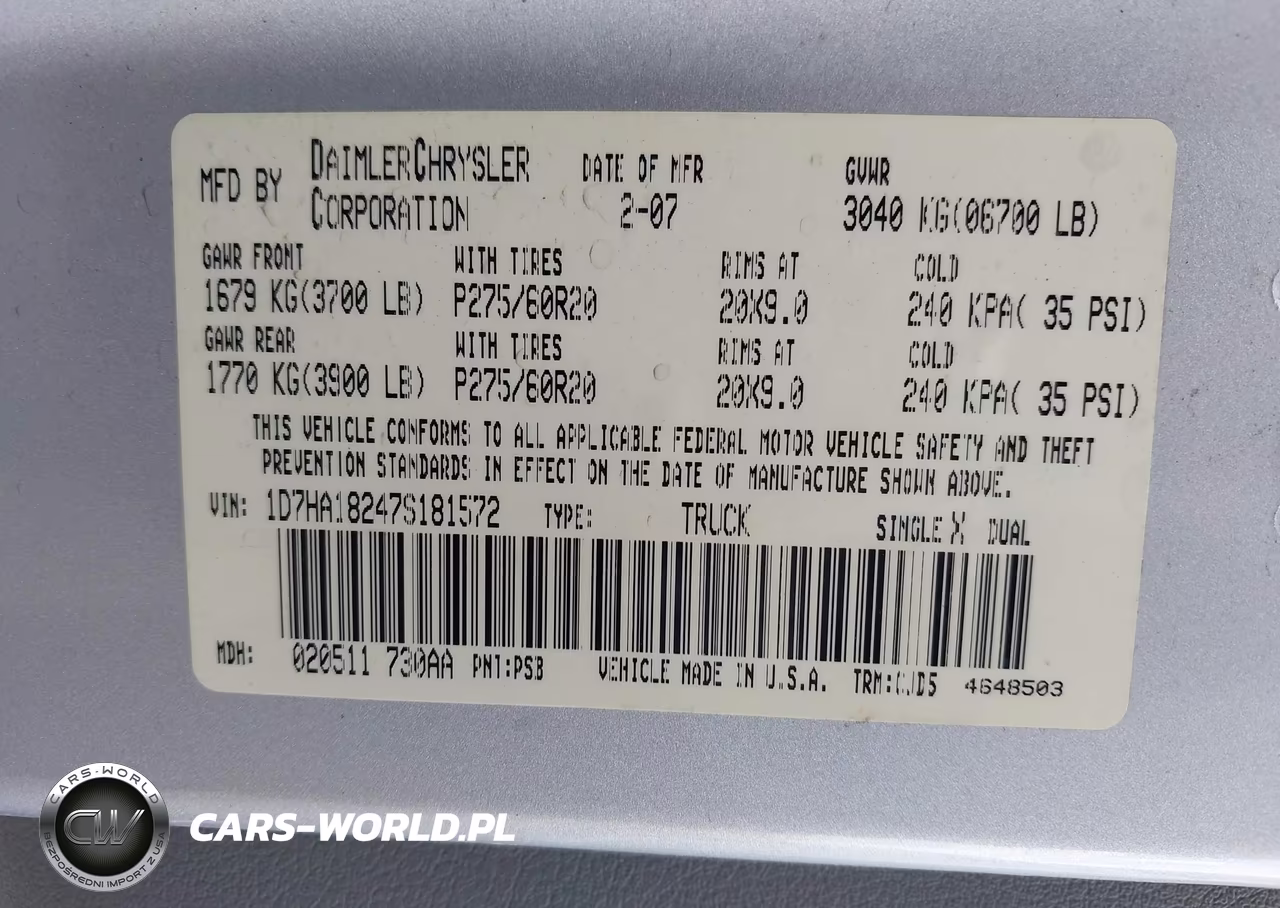 2007 Dodge Ram 1500 Slt VIN:1D7HA18247S181572 - 9
