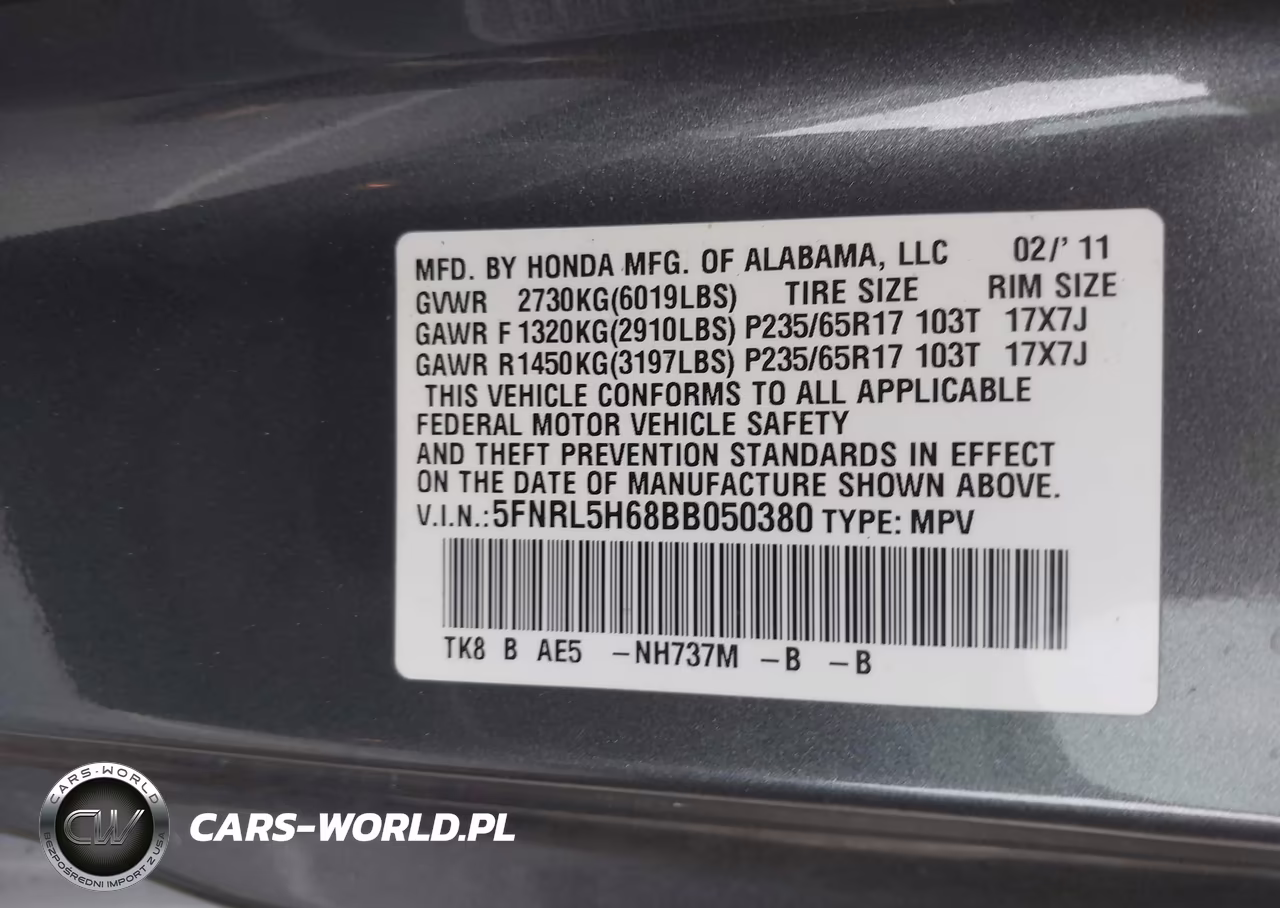 2011 Honda Odyssey Ex-L VIN:5FNRL5H68BB050380 - 9