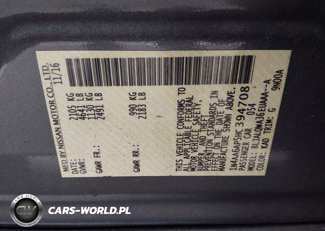 2017 Nissan Maxima 3.5 S VIN:1N4AA6AP5HC394708 - 9