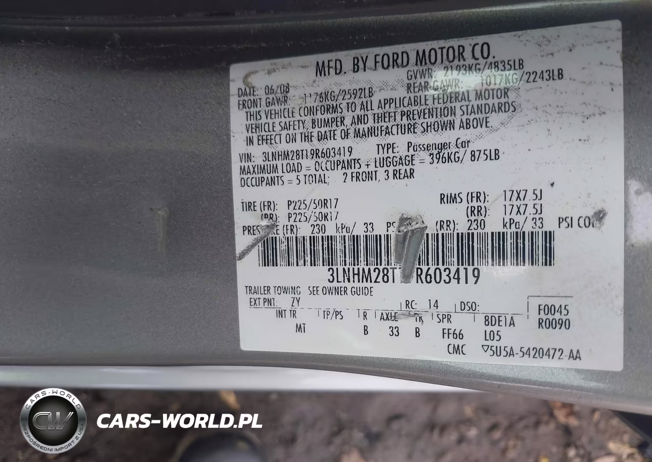 2009 Lincoln Mkz VIN:3LNHM28T19R603419 - 9