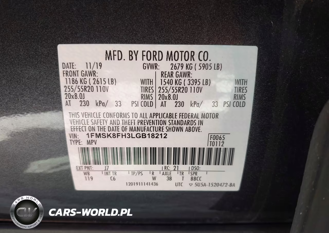 2020 Ford Explorer Limited VIN:1FMSK8FH3LGB18212 - 9