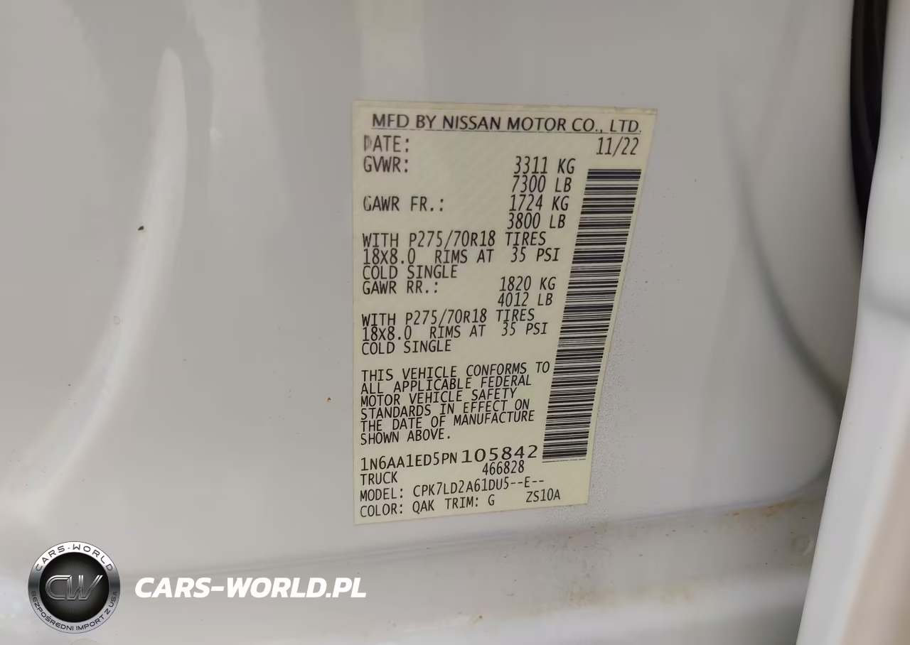 2023 Nissan Titan Pro-4X 4X4 VIN:1N6AA1ED5PN105842 - 9