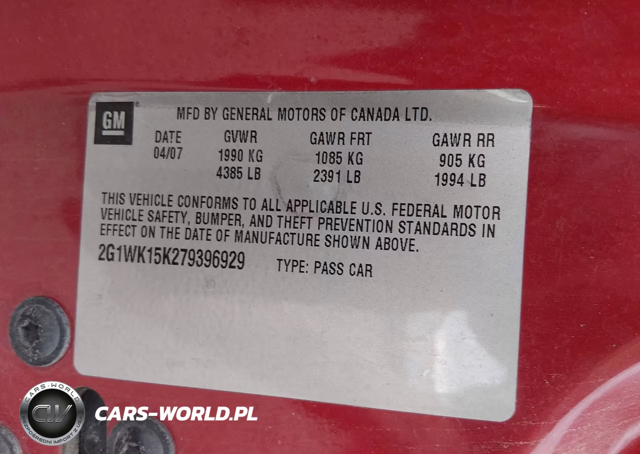 2007 Chevrolet Monte Carlo Lt VIN:2G1WK15K279396929 - 9
