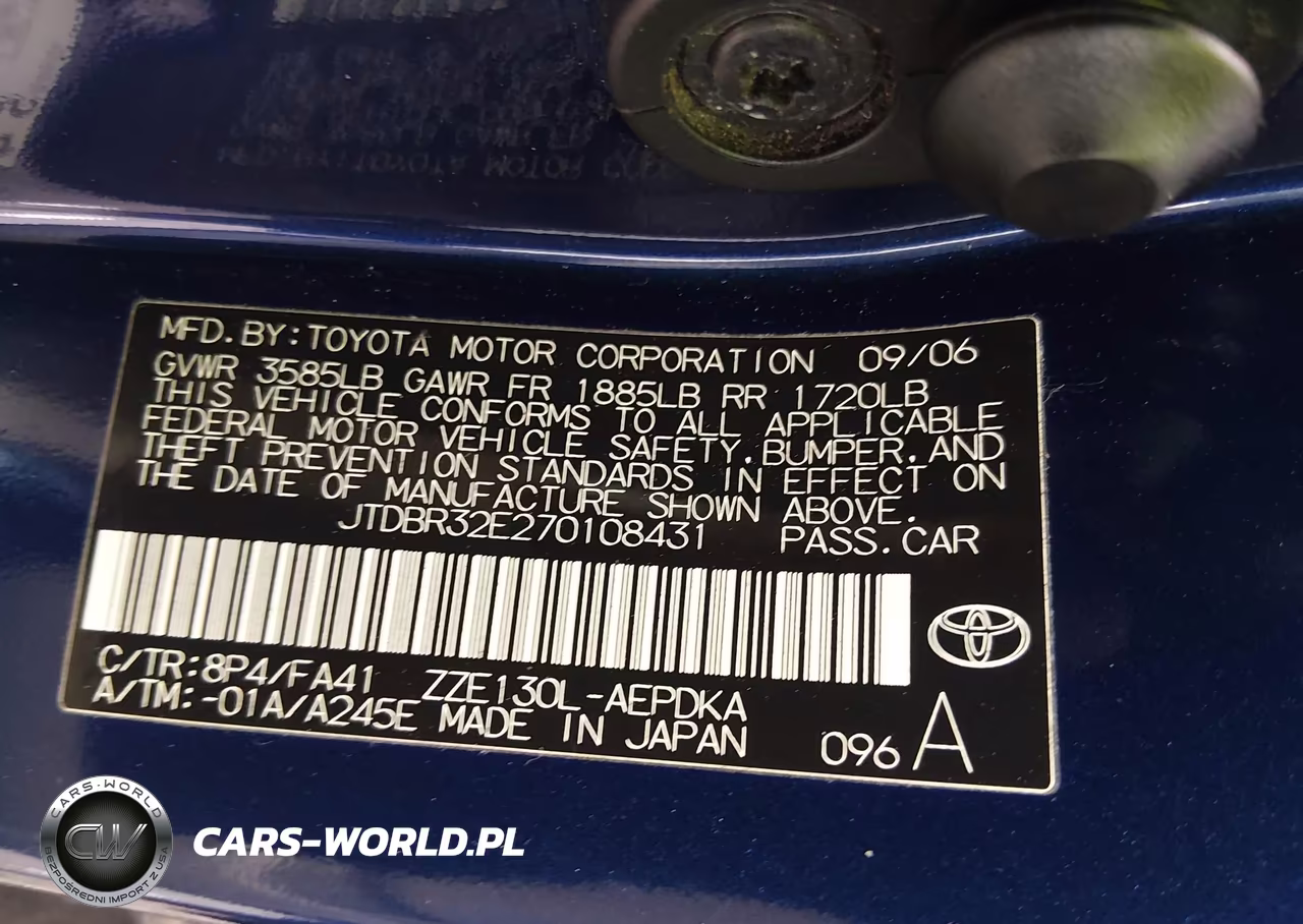 2007 Toyota Corolla Ce VIN:JTDBR32E270108431 - 9