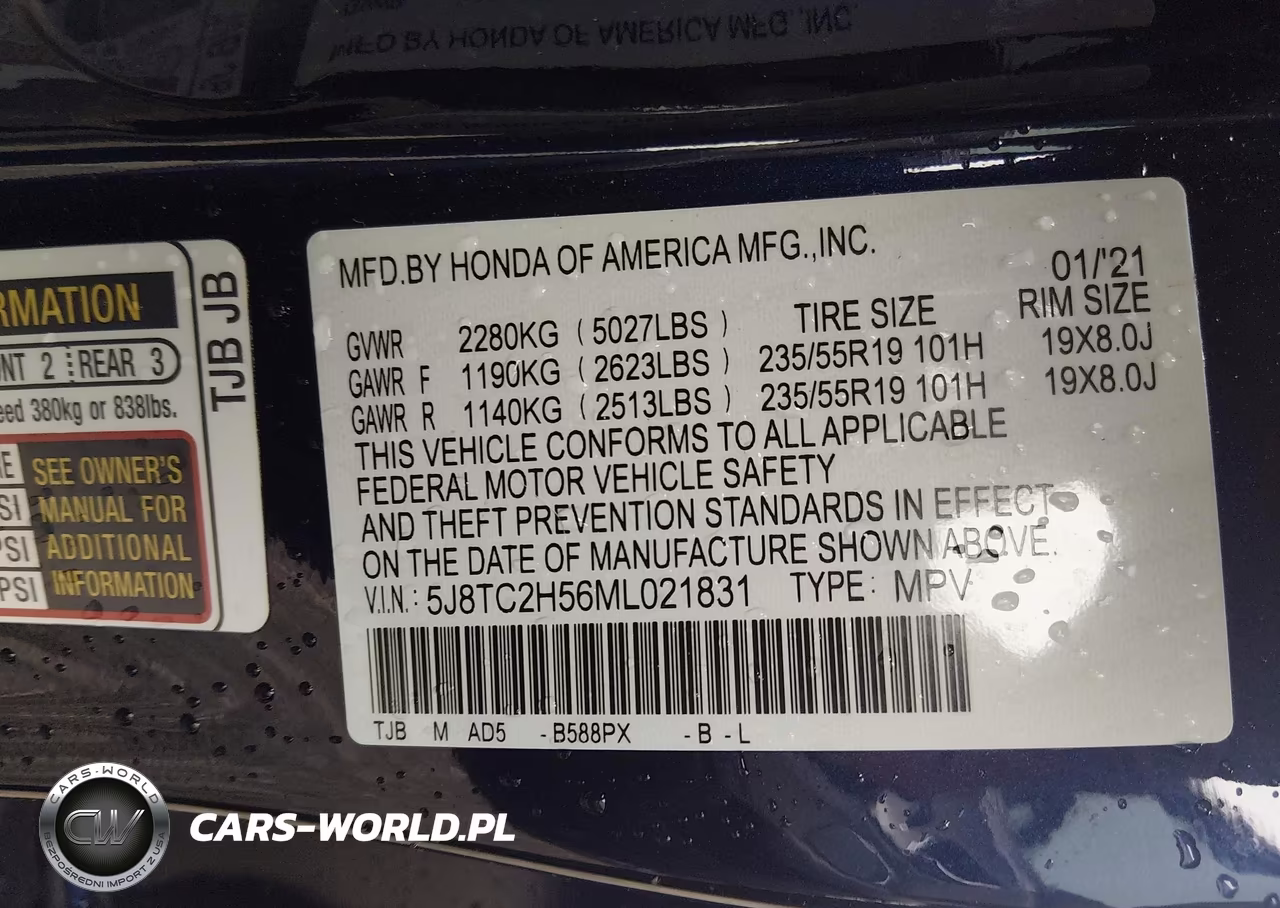 2021 Acura Rdx Technology Package VIN:5J8TC2H56ML021831 - 9