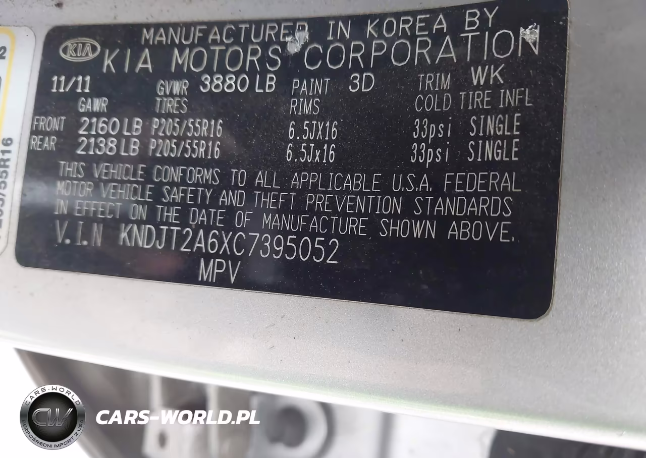 2012 Kia Soul + VIN:KNDJT2A6XC7395052 - 9