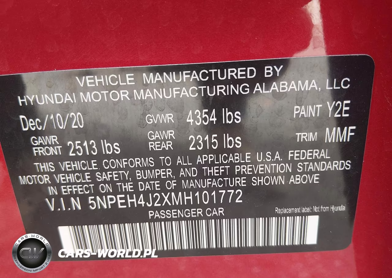 2021 Hyundai Sonata Limited VIN:5NPEH4J2XMH101772 - 9