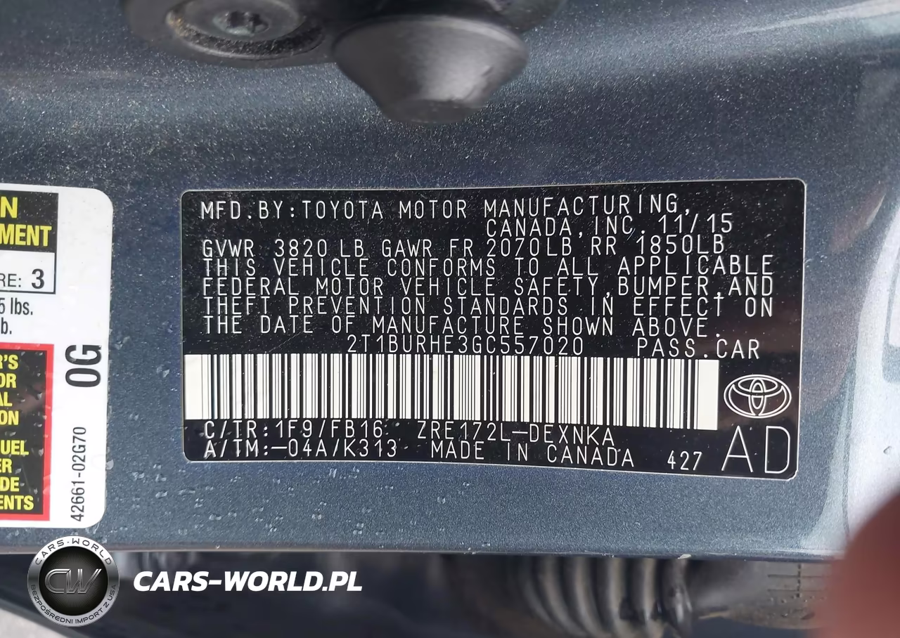 2016 Toyota Corolla Le VIN:2T1BURHE3GC557020 - 9
