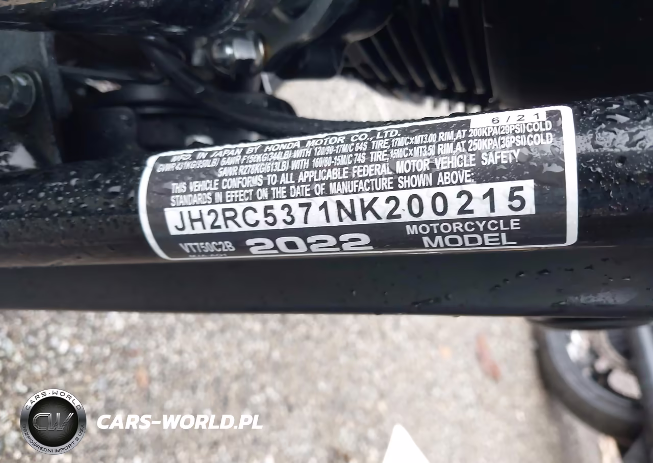 2022 Honda Vt750 C2B VIN:JH2RC5371NK200215 - 10
