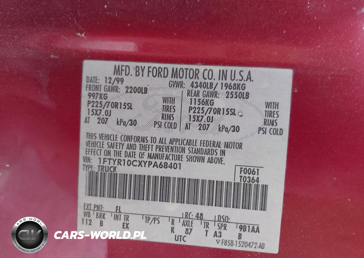 2000 Ford Ranger Xl-Xlt VIN:1FTYR10CXYPA68401 - 9