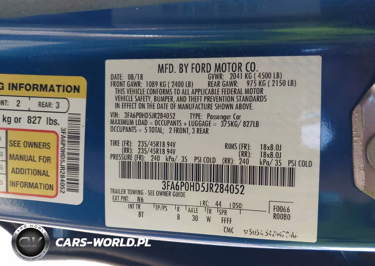 2018 Ford Fusion Se VIN:3FA6P0HD5JR284052 - 9