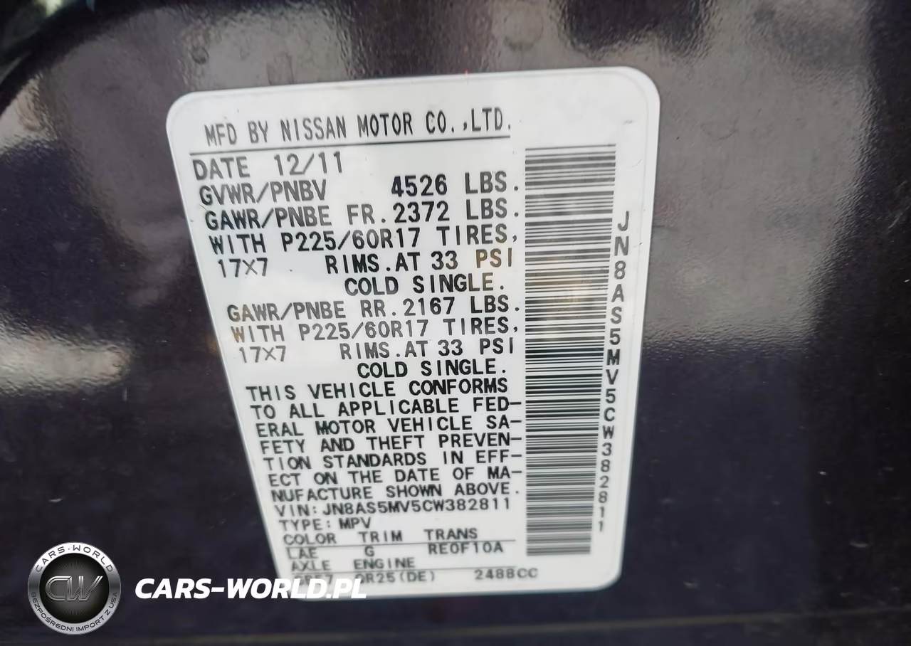 2012 Nissan Rogue Sv VIN:JN8AS5MV5CW382811 - 9